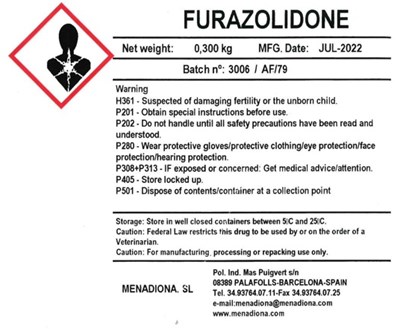image of container label - furazolidone label